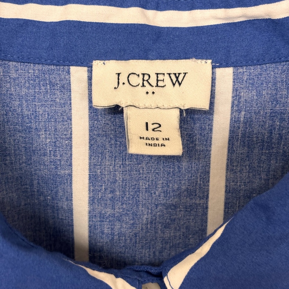 J. Crew Blue and White Striped Shirt Dress - Women’s 12 - Picture 9 of 11